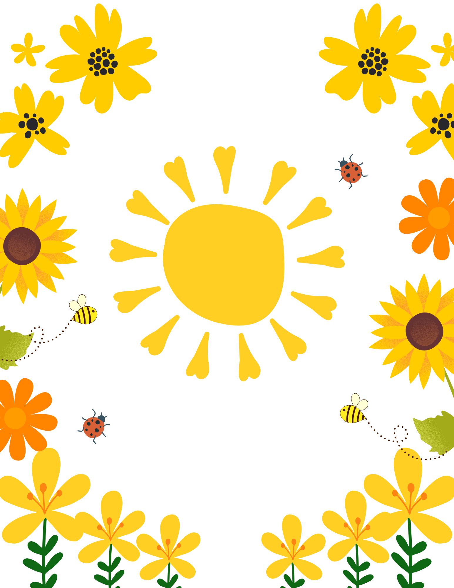 Flowers and sun image